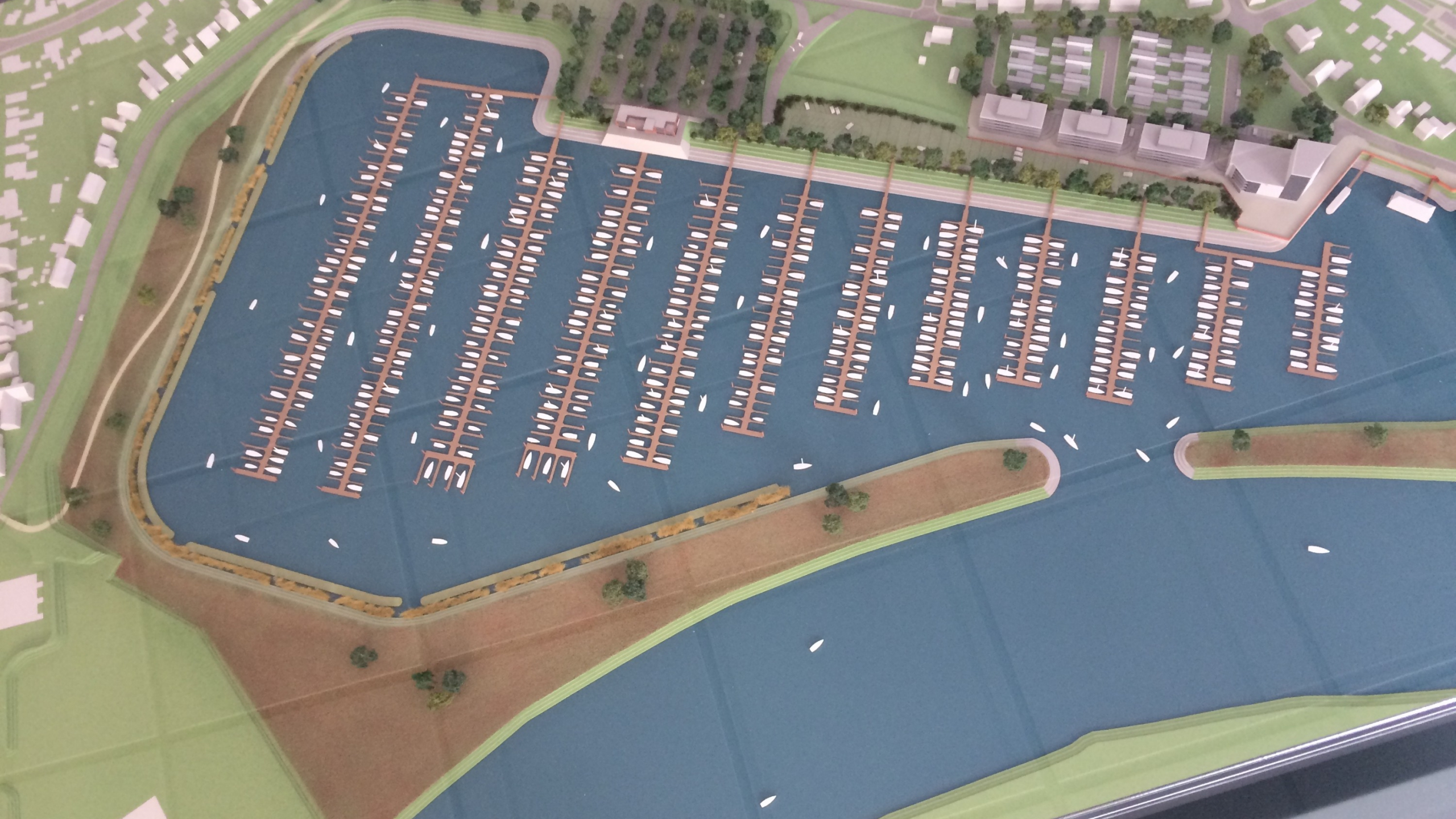 Digitale tekening van de herinrichting jachthaven Rosslag