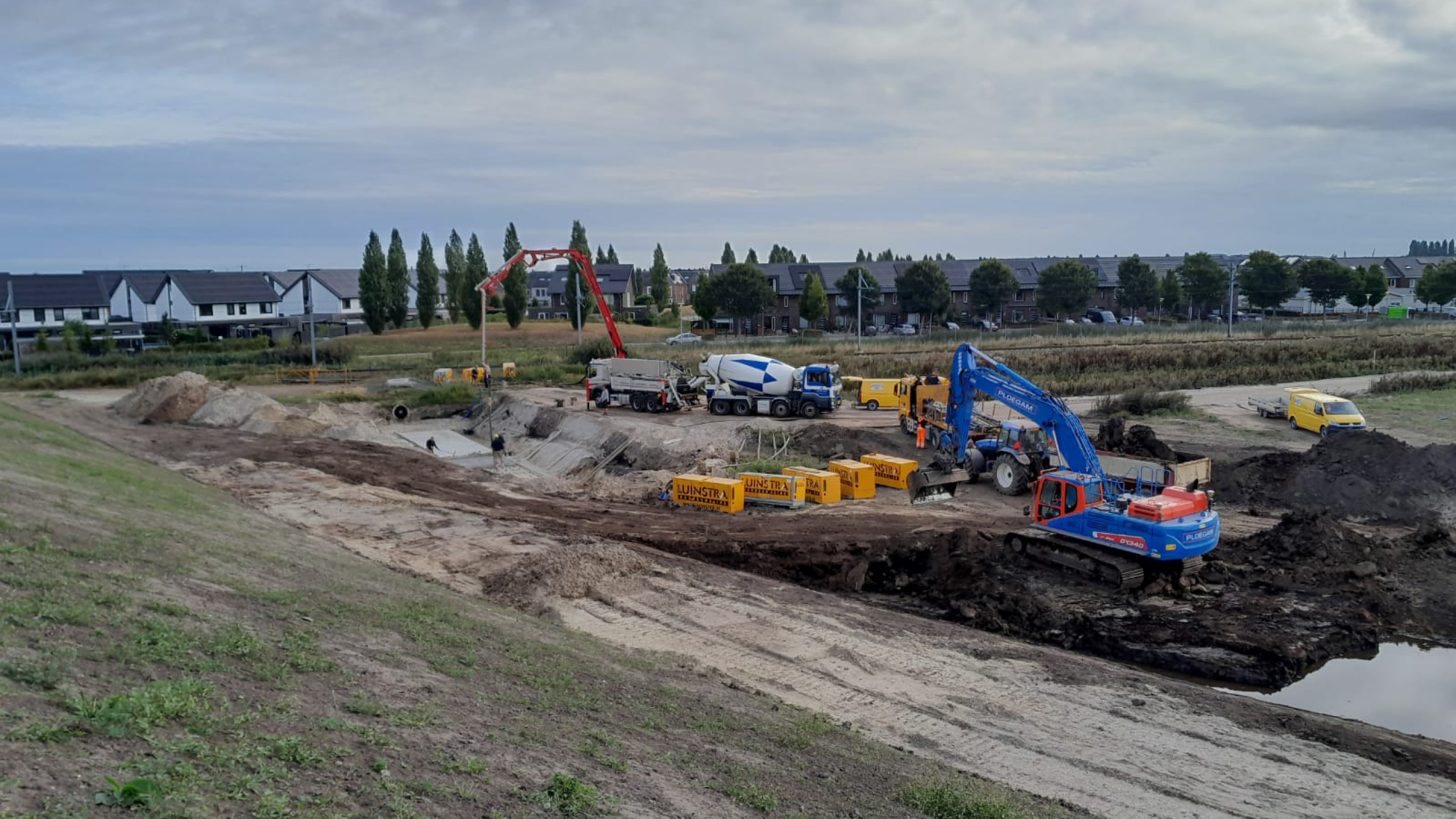 Blauwe Ploegam kraan in het zand in De Tippe