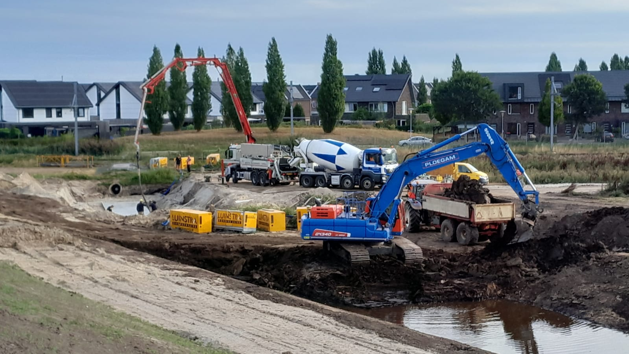 Blauwe Ploegam kraan in het zand in De Tippe