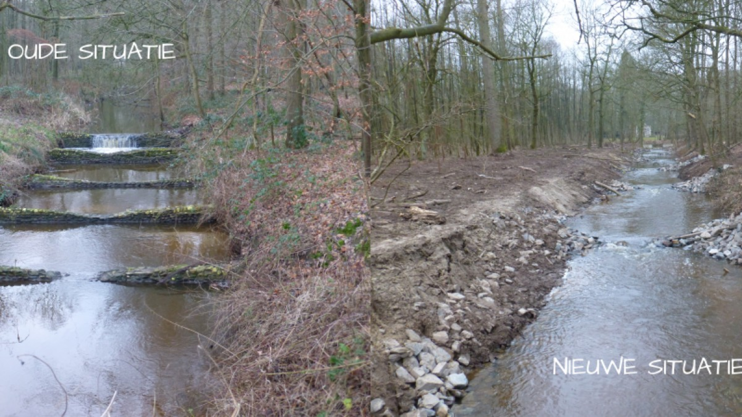 De oude situatie en de nieuwe situatie naast elkaar