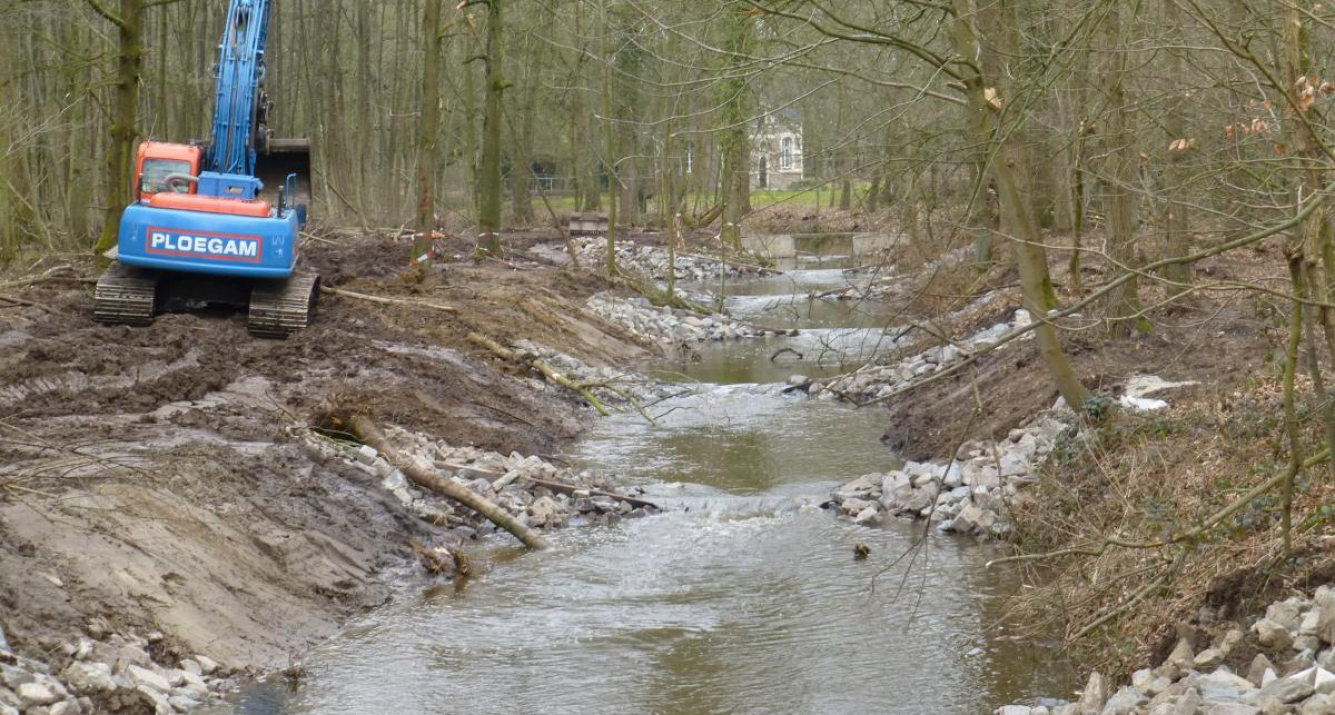 Nieuwe vispassage in uitvoering